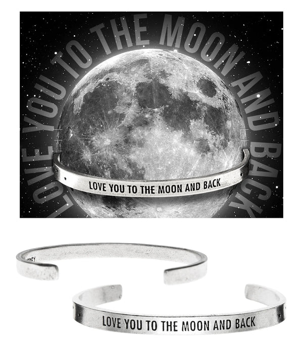 "Love You to the Moon and Back" Metal Cuff Bracelet