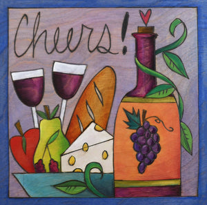 "Pear Me Another One" Plaque – This plaque features a great wine and food pairing front view