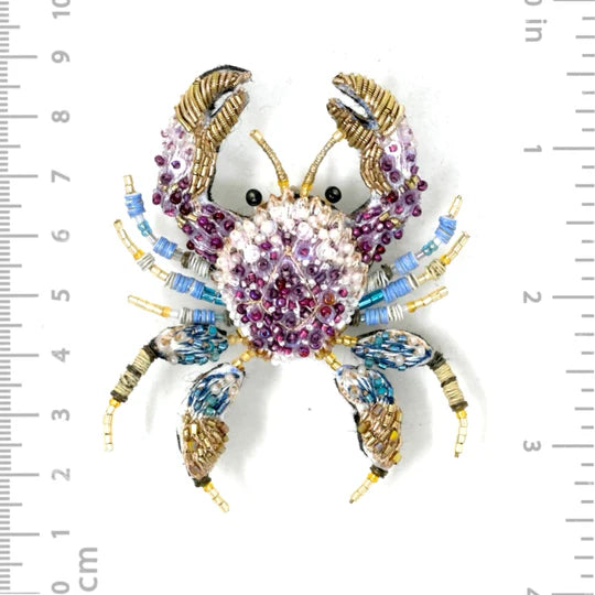 Pink Forest Crab Brooch Pin
