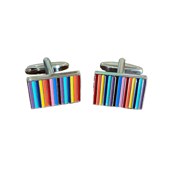 Rainbow Stripes Cuff Links