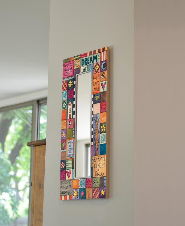 "Playful Patchwork" Rectangular Mirror