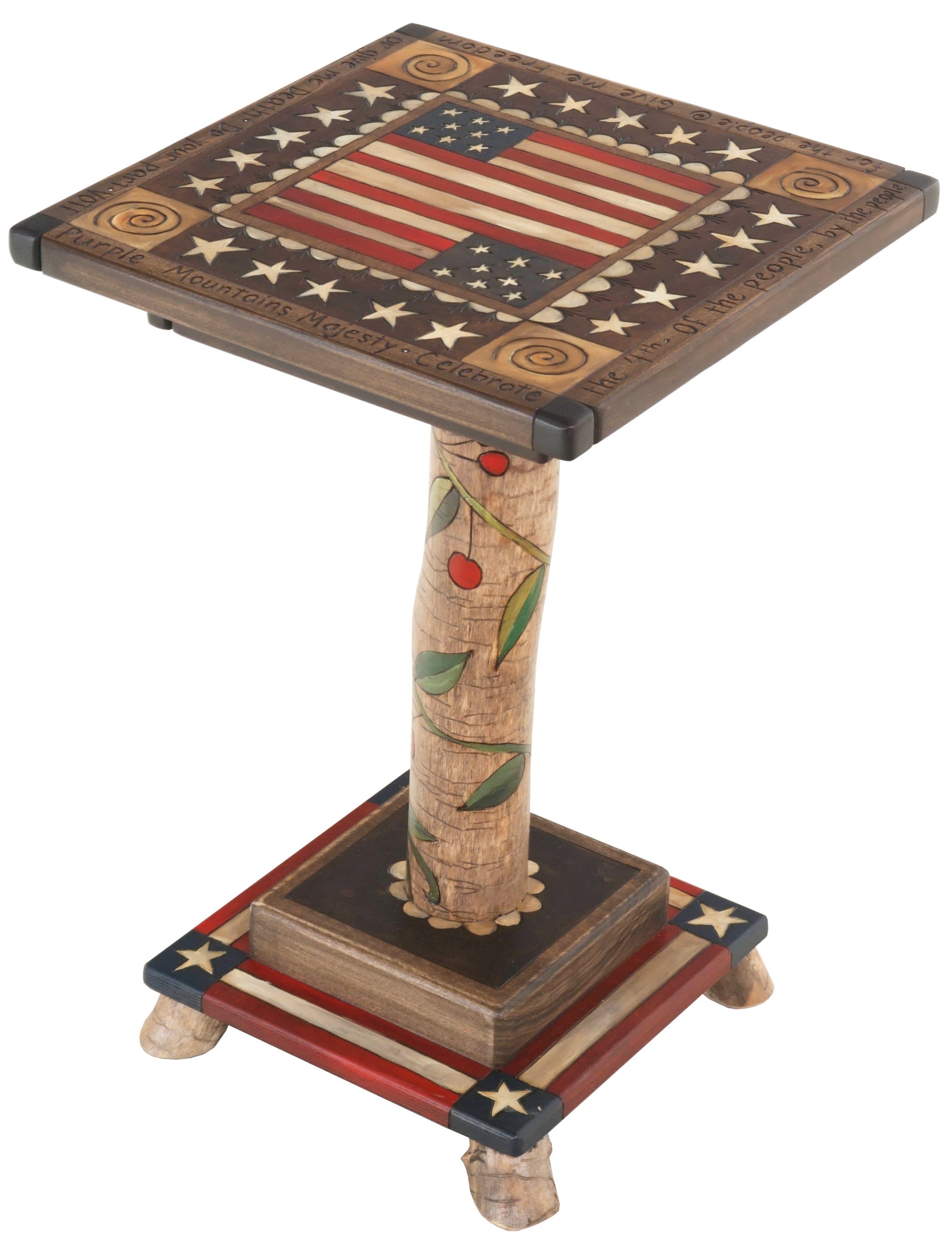 Martini End Table – Americana-themed martini table with America flag motif