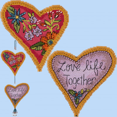"Together" Cross Stitch Kit Hanging Heart