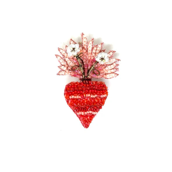 Sacred Bloom Heart Brooch Pin