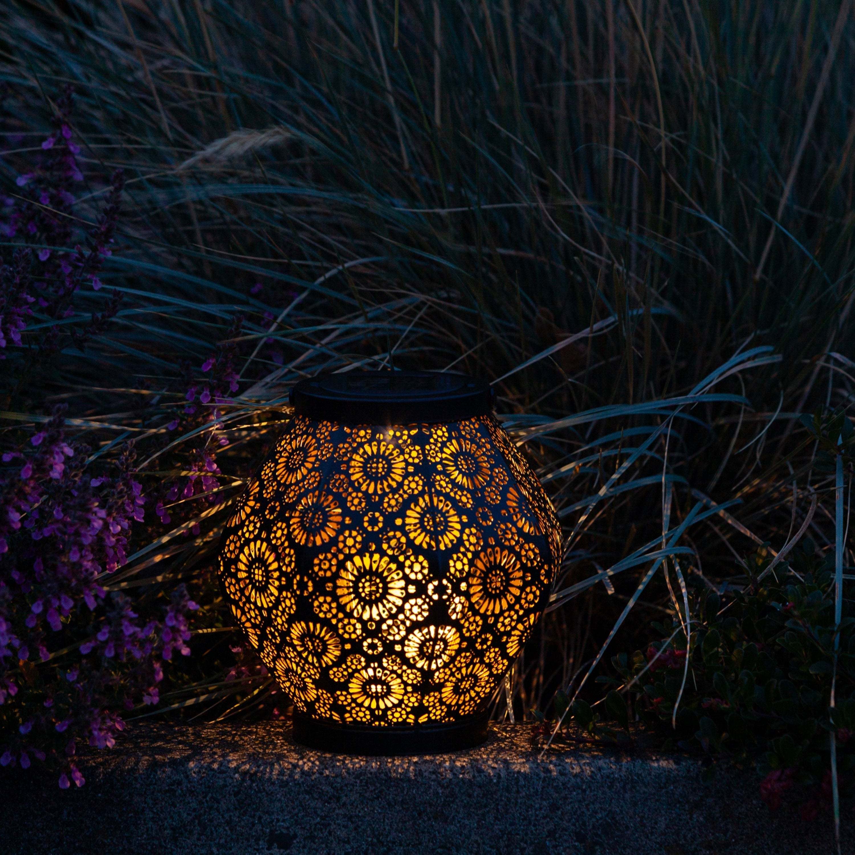 Metal Daisy Solar Lanterns - 2-Pack (Save $12)