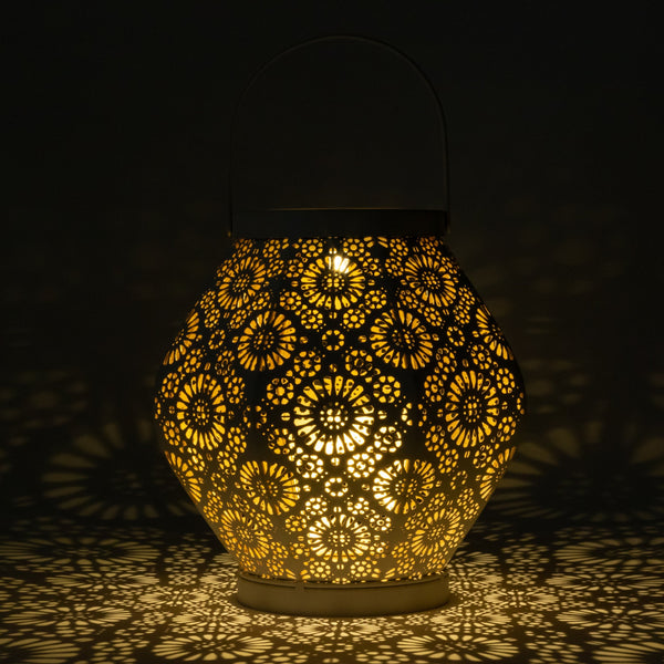 Daisy Punched Metal Solar Lantern