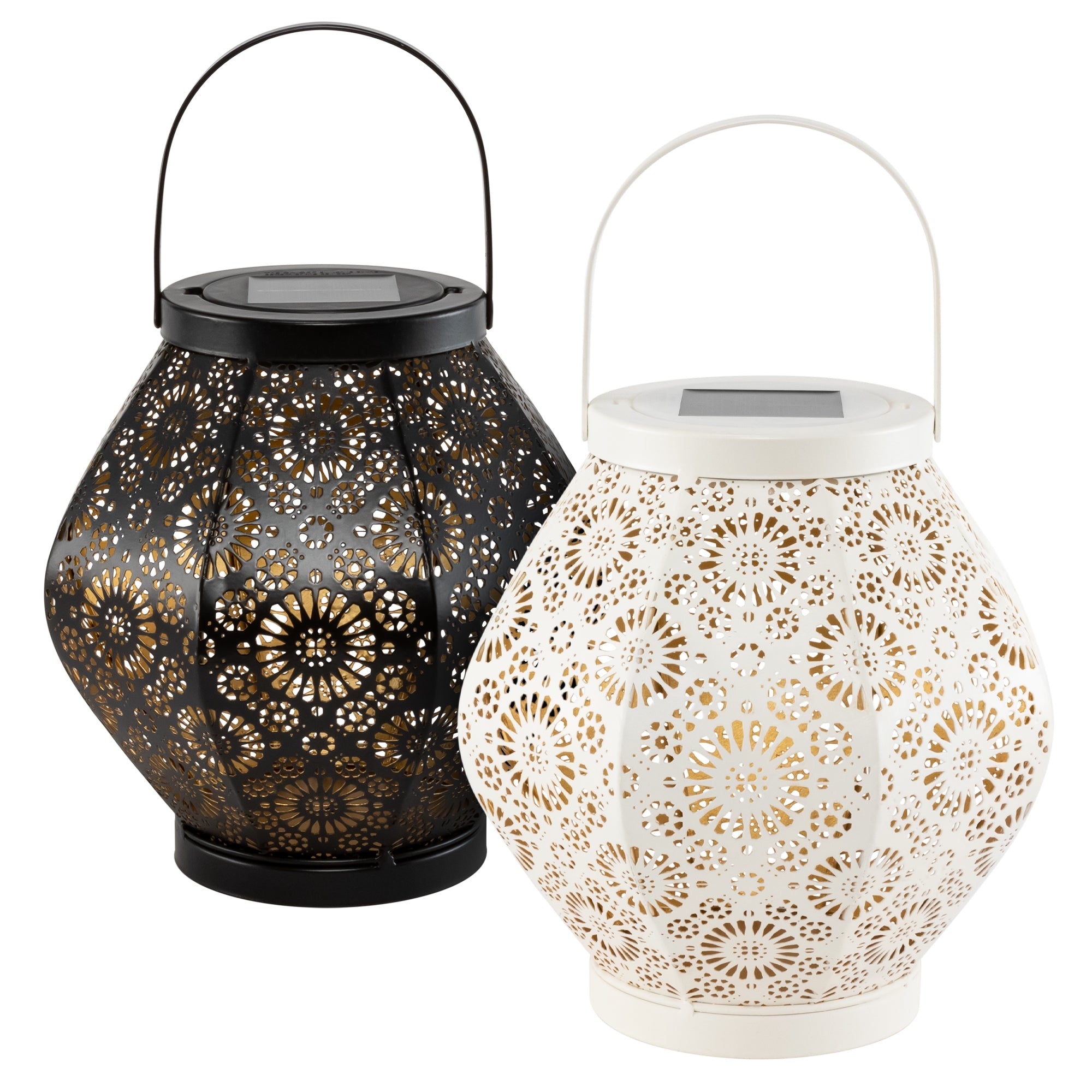 Metal Daisy Solar Lanterns - 2-Pack (Save $12)