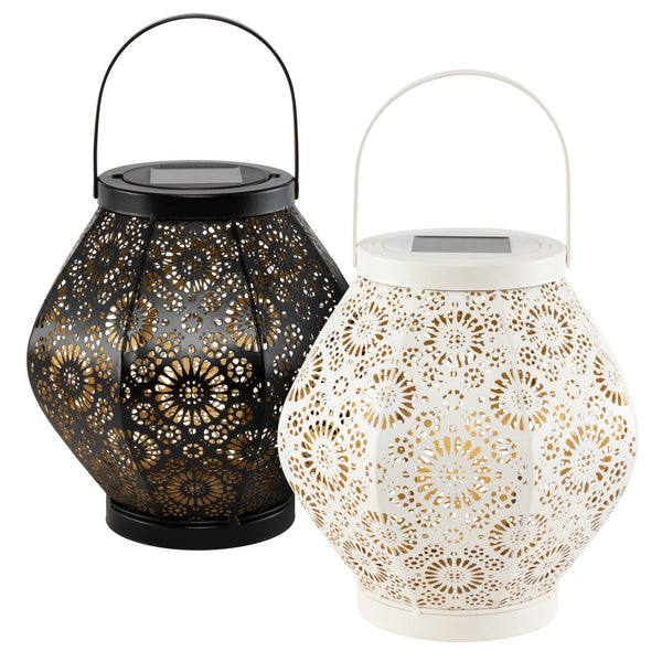 Metal Daisy Solar Lanterns - 2-Pack (Save $12)