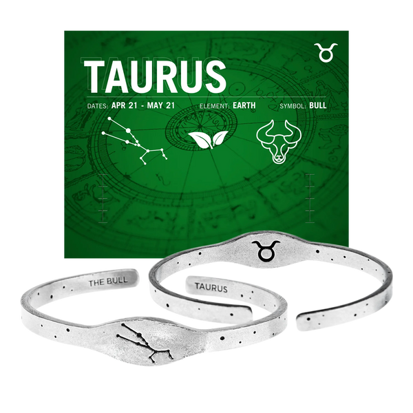 Zodiac Sign Metal Cuff Bracelet [Assorted]