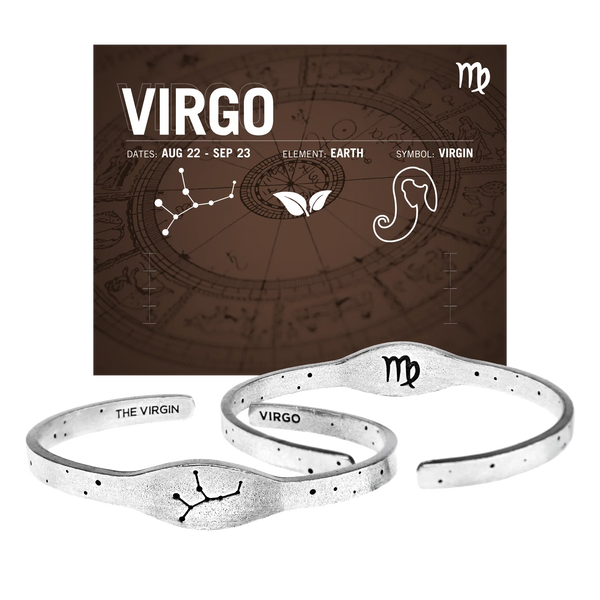 Zodiac Sign Metal Cuff Bracelet [Assorted]