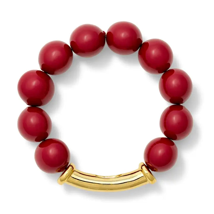 Claret Gold Pebble Pop On Bracelet