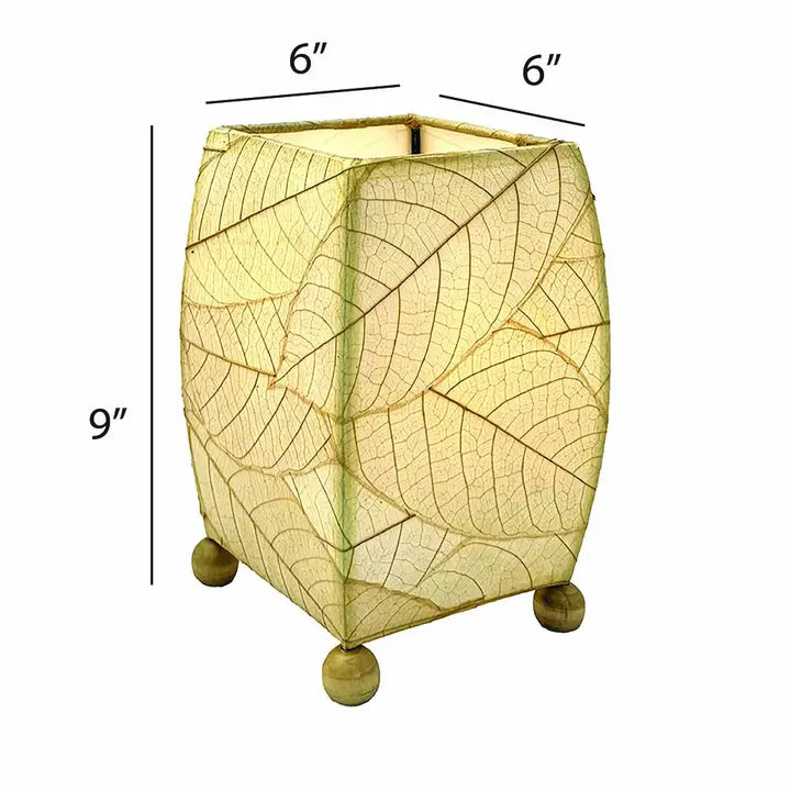 Mini Square Coco Leaf Lamp [Assorted Colors]