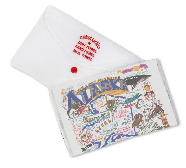 Alaska hand towel in reusable pouch