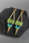 Green & Cobalt Spike Earrings