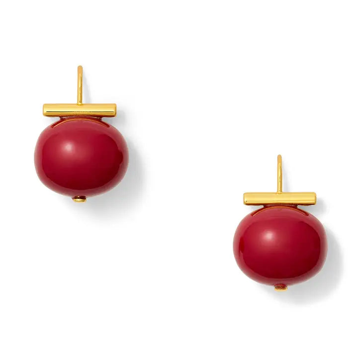 Claret Pebble Pearl Earrings | Large [Gold]