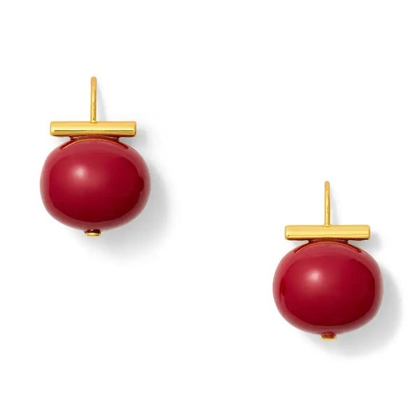 Claret Pebble Pearl Earrings | Large [Gold]