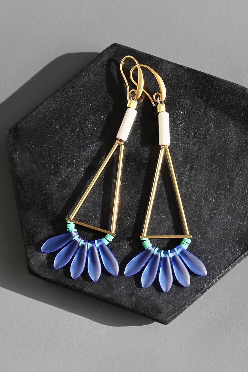 Cobalt Geometric Earrings