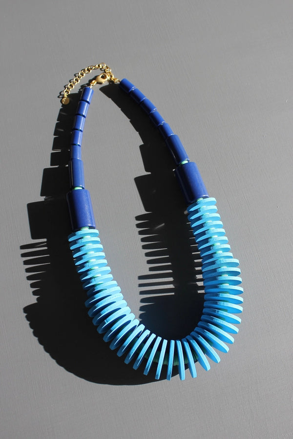 Capri Blue Wood Necklace