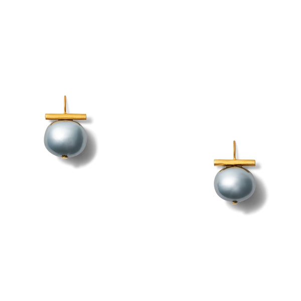 New! Ocean Pebble Pearl Earrings (Gold)