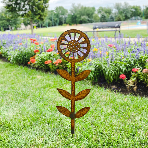 Sunflower whimsical garden art