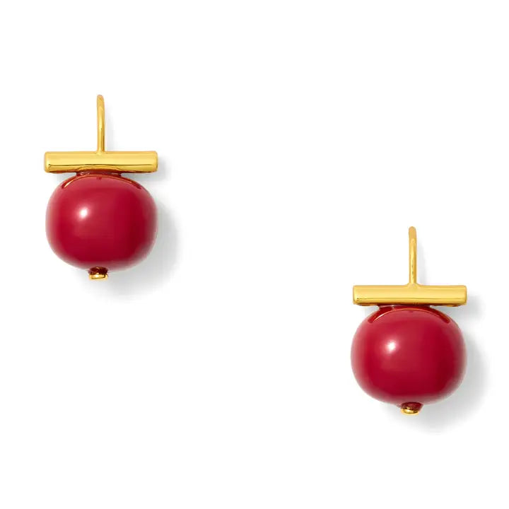 Claret Pebble Pearl Earrings | Medium [Gold]