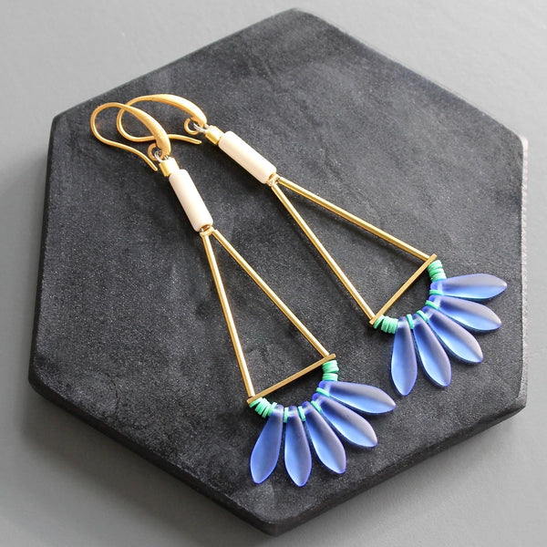 Cobalt Geometric Earrings