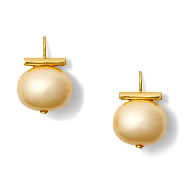 Butter Pebble Pearl Earrings | Large [Gold]