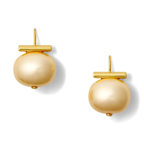 Butter Pebble Pearl Earrings | Large [Gold]