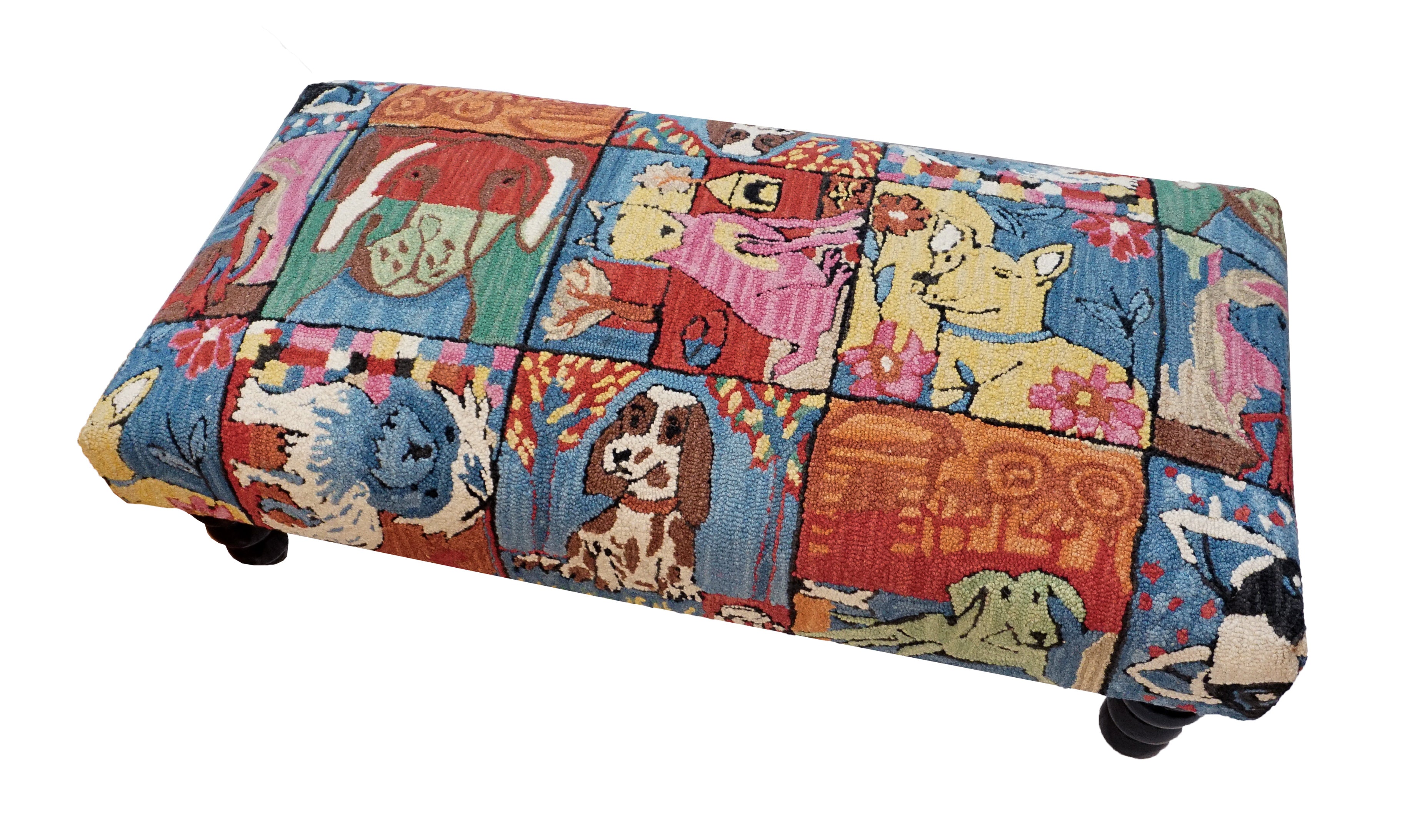 Wool Hooked Bench | Bloomer Puppies