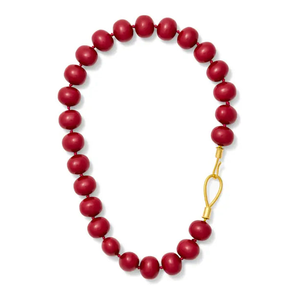 Claret Pebble Pearl Lasso Necklace