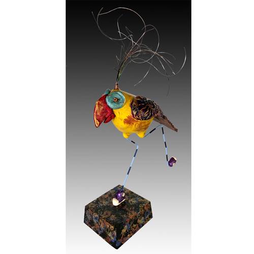 Colorful, contemporary bird sculptures
