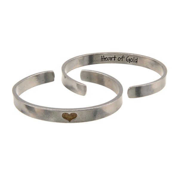 "Heart of Gold" Metal Cuff Bracelet