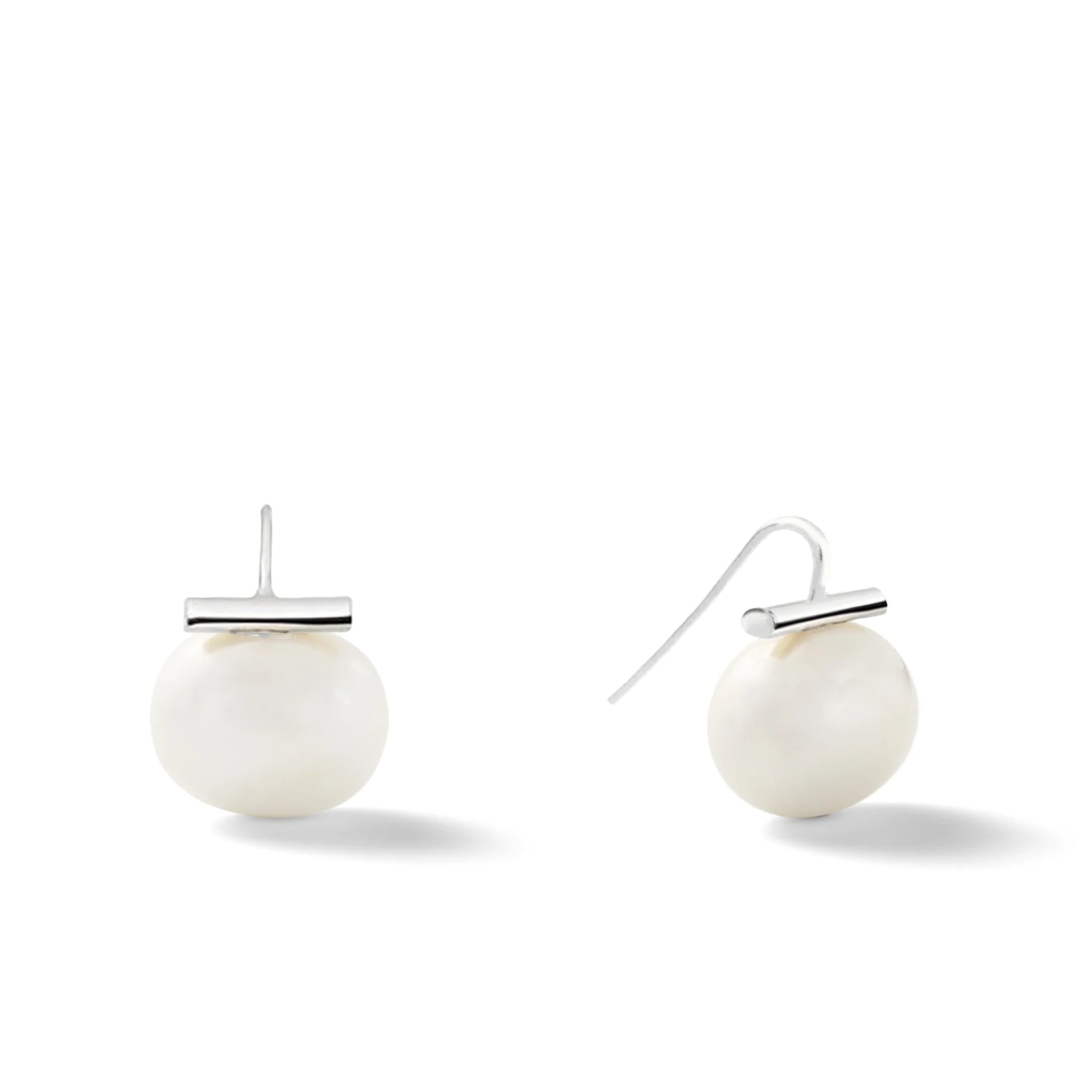 Sterling Large Pebble Pearl Earrings (Assorted)