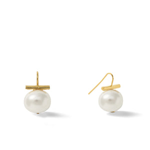 Gold Medium Pebble Pearl Earrings (Assorted)