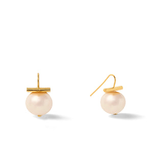 Gold Medium Pebble Pearl Earrings (Assorted)