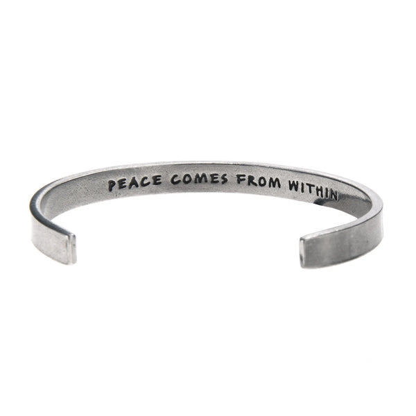 "Peace Comes from Within" Metal Cuff Bracelet