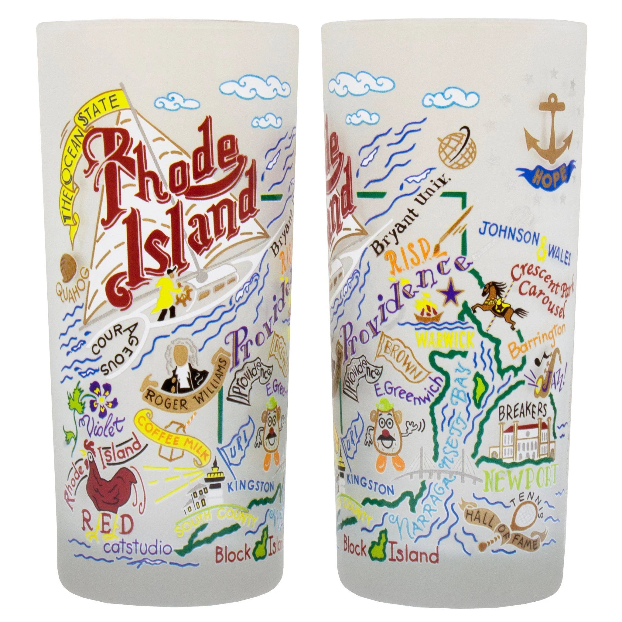 Rhode Island Drinking Glass