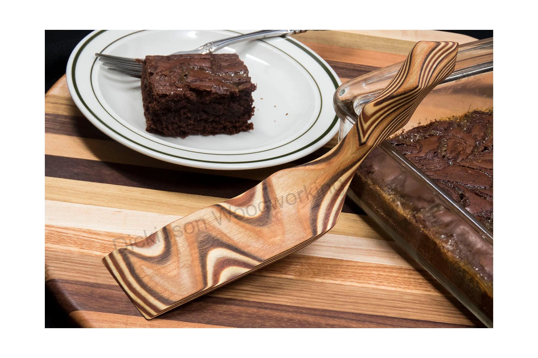 Laminated Wood Brownie Server