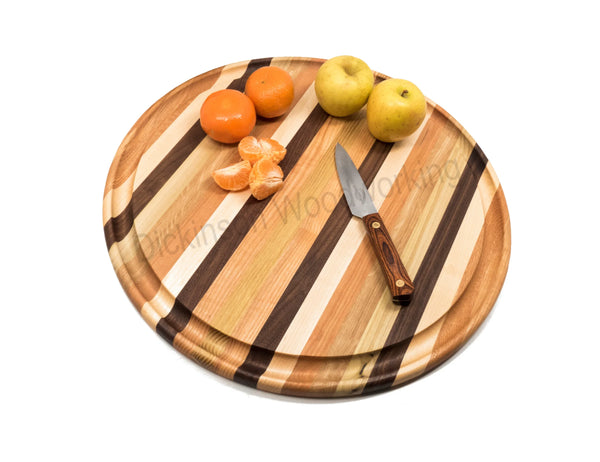 Wooden Circle Cutting Board w/ Groove