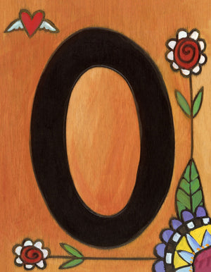 Sincerely, Sticks "0" House Number Plaque option 2 with flowers