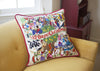 12 Days of Christmas Hand-Embroidered Pillow -  This original design celebrates the beloved carol—the 12 Days of Christmas!