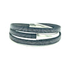 Leather Triple Wrap Bracelet - Silver (Assorted)