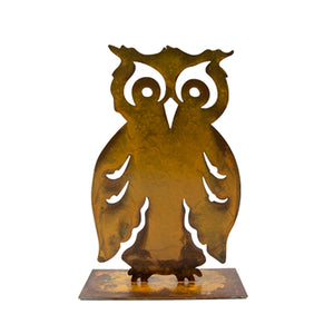 Boo Owl Sculpture – Charming woodland owl adds a unique touch to your home's autumn display on a white background