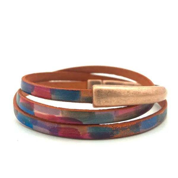 Leather Triple Wrap Bracelet - Copper (Assorted)