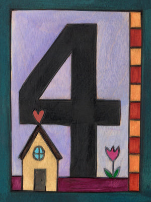 Sincerely, Sticks "4" House Number Plaque option 1 with tiny home