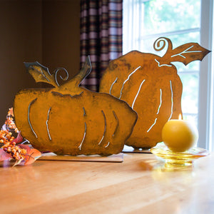 Brady Pumpkin Sculpture – Short and plump pumpkin sculpture is the perfect versatile fall decoration that can be used all season long and especially for Halloween and Thanksgiving displayed with another pumpkin sculpture