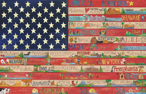 Nifty Fifty American Flag Poster –  Americana poster featuring each of our 50 nifty states