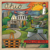 "Oh Ohio!" Plaque – The Buckeye State landscape motif with several local landmarks front view