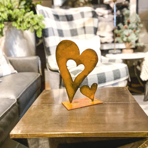 Baby Heart Sculpture – Pair of hearts on a sculpture base is the perfect gift for a loved one main view