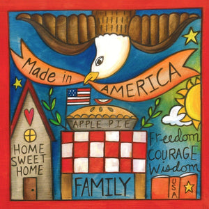 "Be Free" Plaque – Floating patriotic icons and phrases plaque design front design